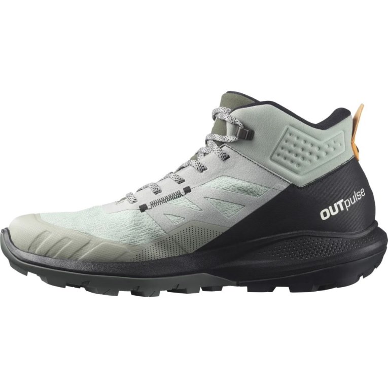 Botas Caminhada Salomon Outpulse Mid GTX Masculino Menta Pretas | PT P37582